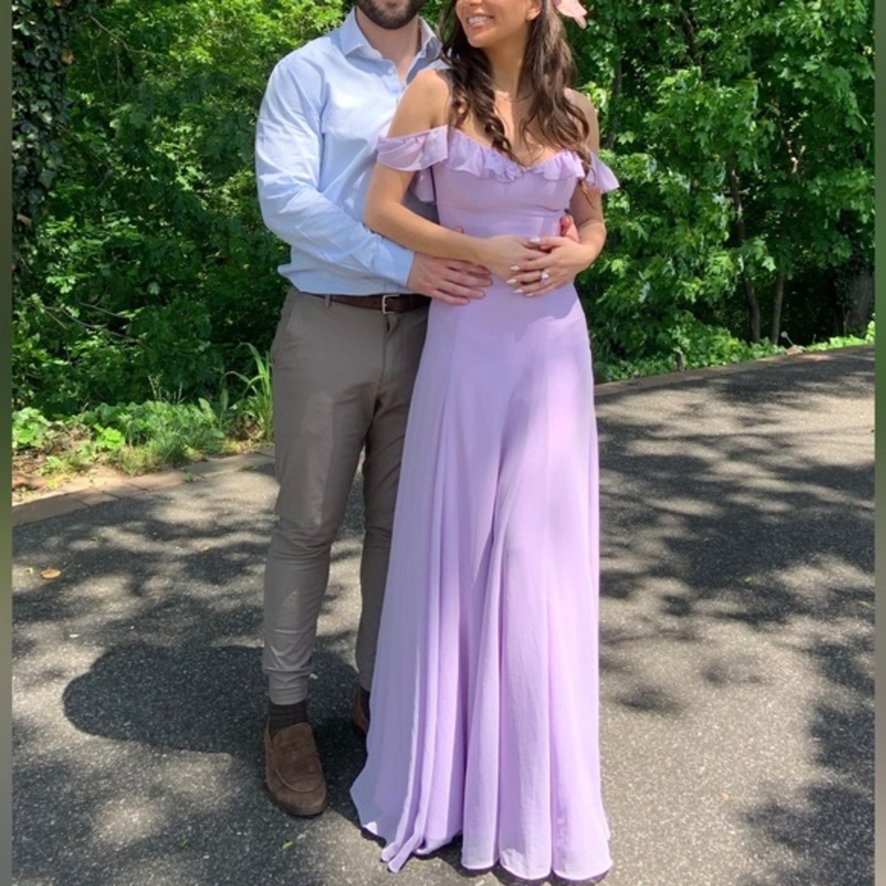 Lovers & Friends Lavender Lilac Ruffle Sleeve Maxi dress Small